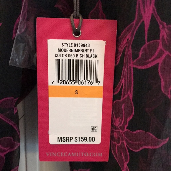 Vince Camuto wrap around crepe midi dress. Chiffon sleeves. Handkerchief hem. - Picture 2 of 2